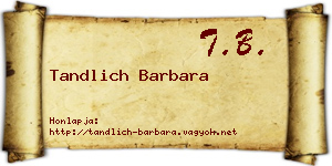 Tandlich Barbara névjegykártya